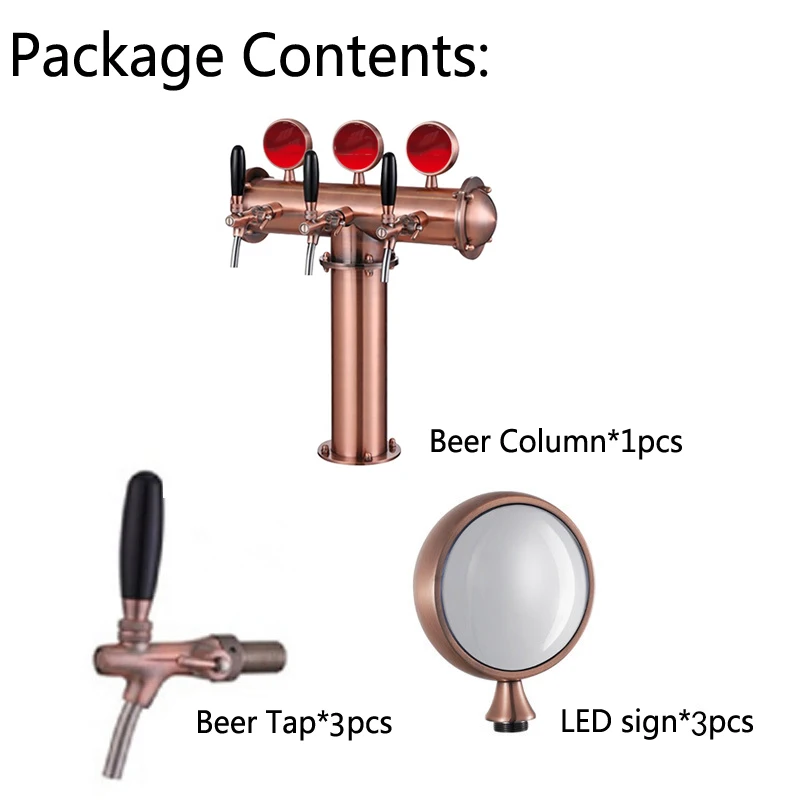 Draft Beer Tower With 3 Taps for Bar Beer System