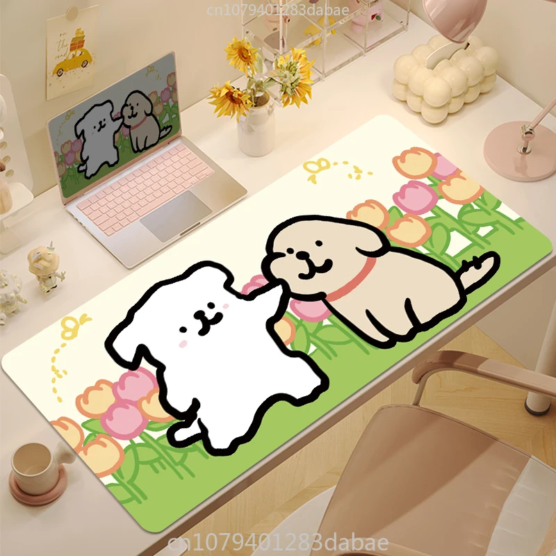 

Cute Maltese Pu Leather Mouse Pad Sustainzed Girl High Value Desk Pad Workstation Keyboard Pad Office Computer Stain Tablecloth