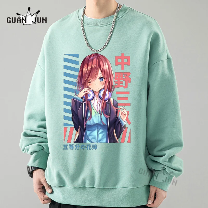 The Quintessential Quintuplets Hoodies Men Women Autumn Sweatshirt Nakano Miku Cartoon Graphic Hoodie Boys Girls Black Pullovers