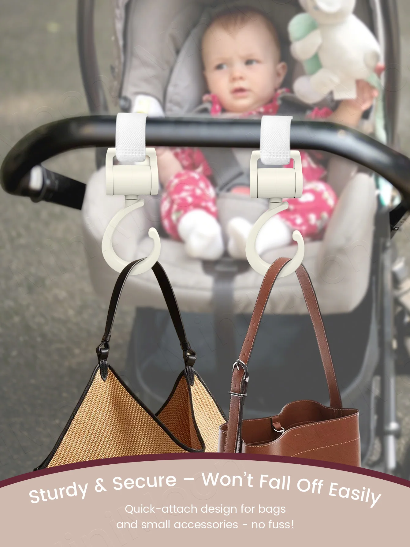 1/2pc Multifunction Stroller Hooks, Large Heavy-Duty Bag Hanger for Pram & Shopping