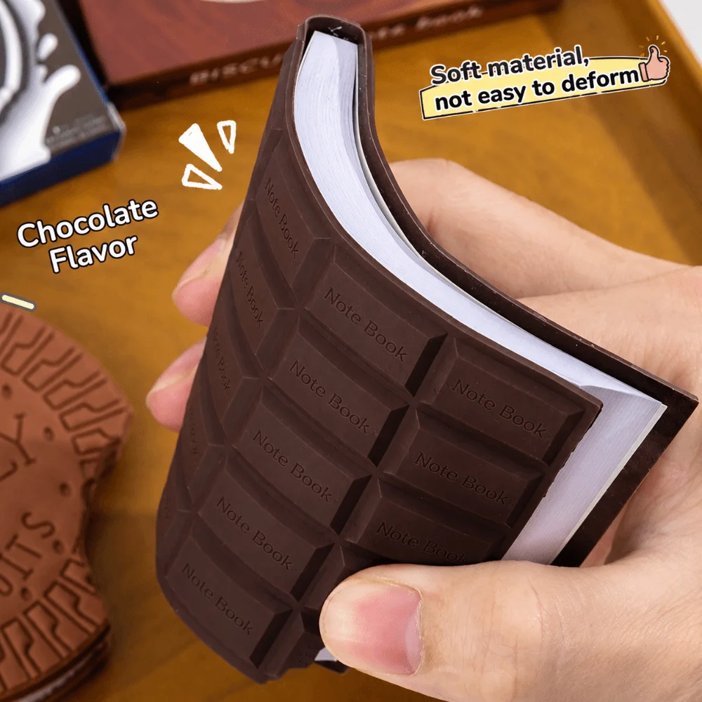 Durable Chocolate/Cookie Shape Notebook with Scent Blank Inner Pagers Notepad Diary Notebook Students