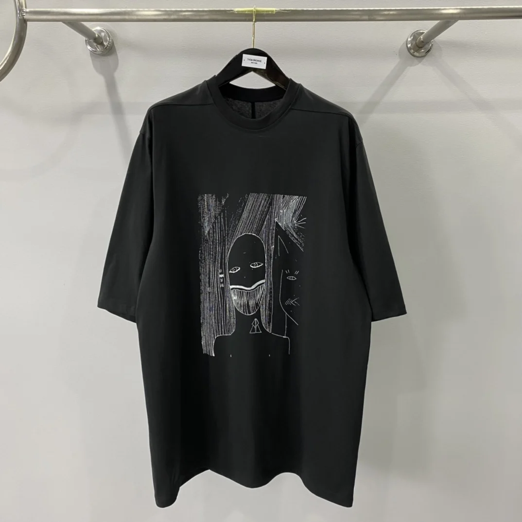 Owen Seak Men Casual T Shirt 100% Cotton Gothic Men's Clothing Hip Hop Tops Tees Summer Women Solid OverSized Black T Shirt