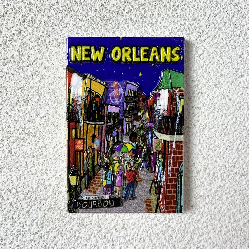 

New Orleans World Travel Souvenirs, 3D Magnetic Refrigerator Stickers, Kitchen and Home Decorations