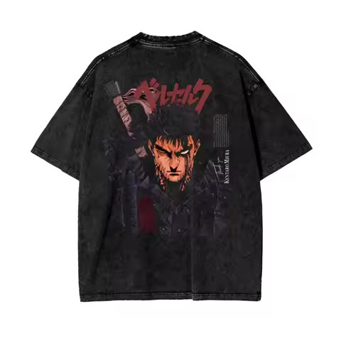 25 Guts Berserk Shirt Vintage Dark Anime Tee Distressed Swordsman Gift Retro Manga Shirt for Men Women Black Swordsman Apparel