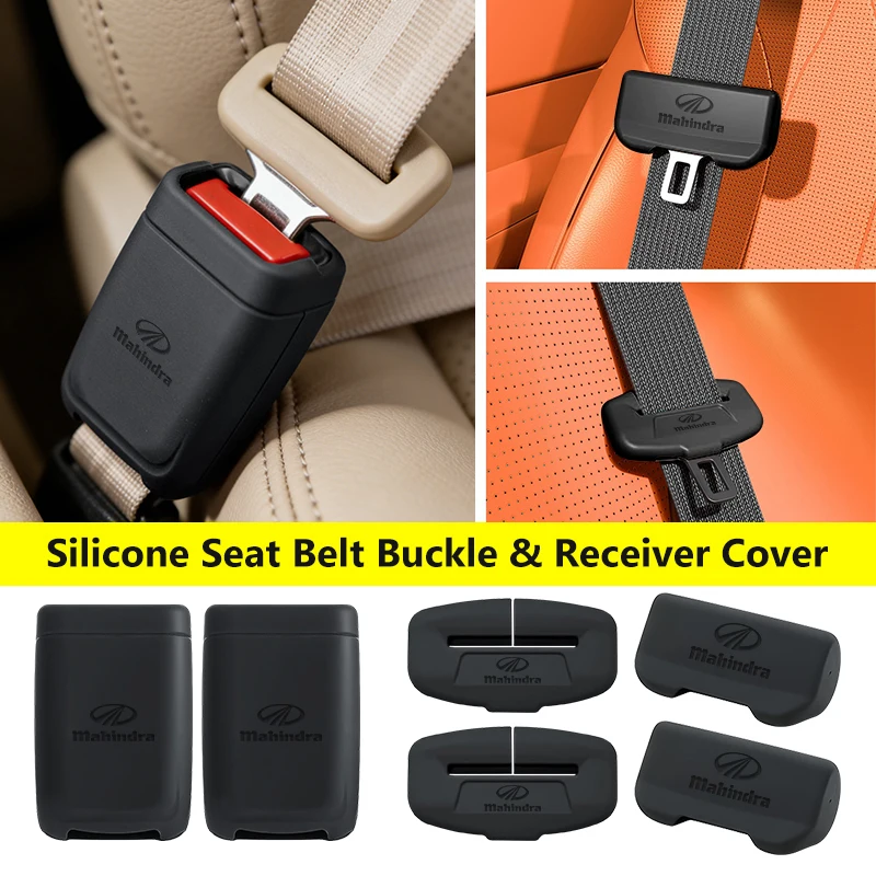 Funda protectora universal de silicona para cinturón de seguridad de coche, antiarañazos, para Mahindra Bolero KUV100 ‌   Roxor ‌   Pik Up Pik Up 4x4 Thar