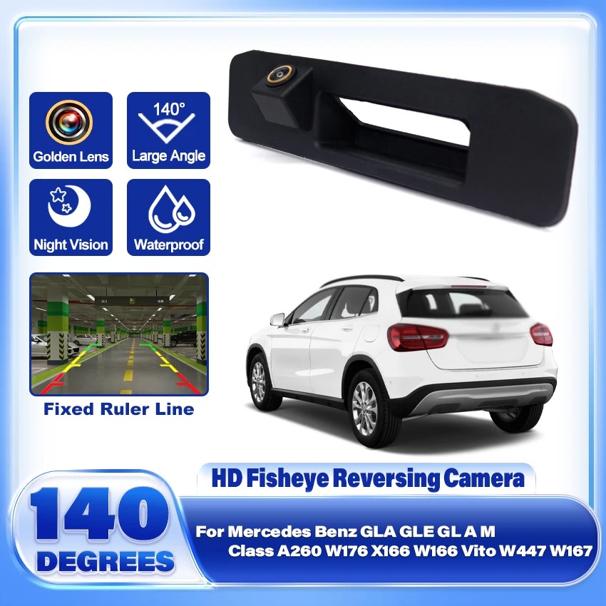 140° HD 1080P Car Reverse Backup Trunk Handle Camera For Mercedes Benz GLA GLE GL A M Class A260 W176 X166 W166 Vito W447 W167