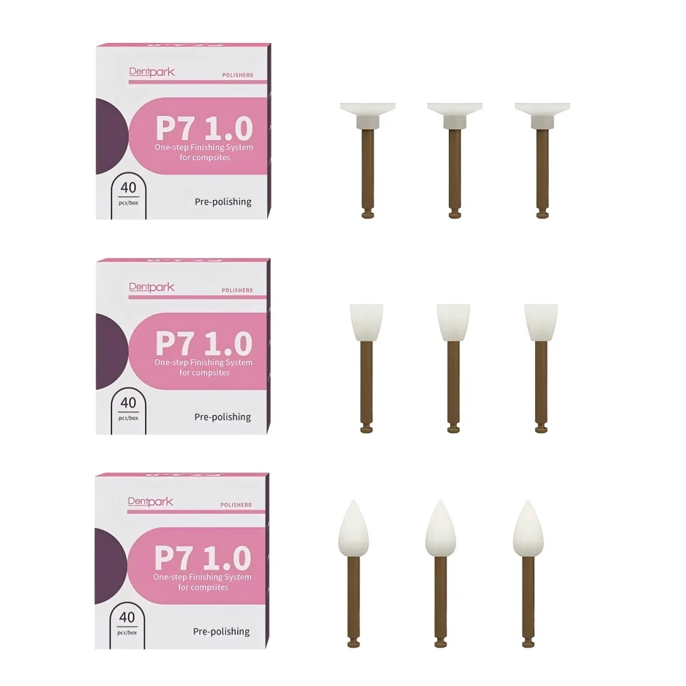 High Performance Dental One-Step Finishing Polishing System Disposable RA Shank Cups Discs Points 40pcs Clinical Supply
