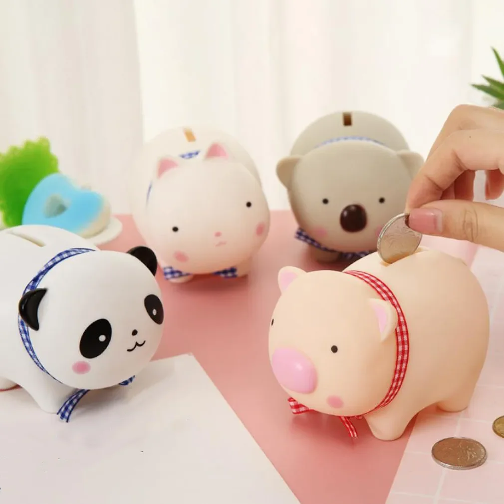 

Cute Animal Piggy Bank Household Cartoon Koala Panda Pig Rabbit Money Box Small Soft Saving Pot Gift for Kids Adults Home Decor