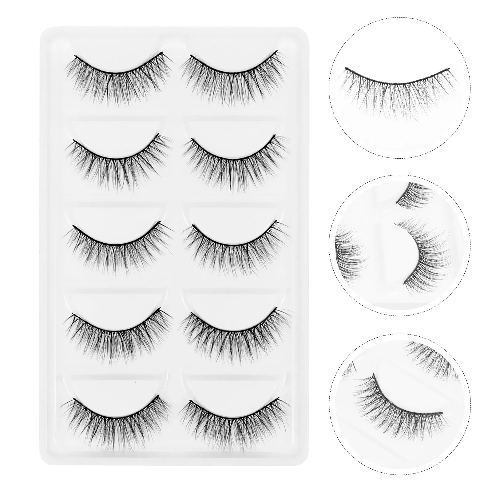 5Pairs Make Up Tool False Eyelashes Striking Chic Unique Look Natural Thick Long Lashes for Daily Use Festive Occasions Glamour