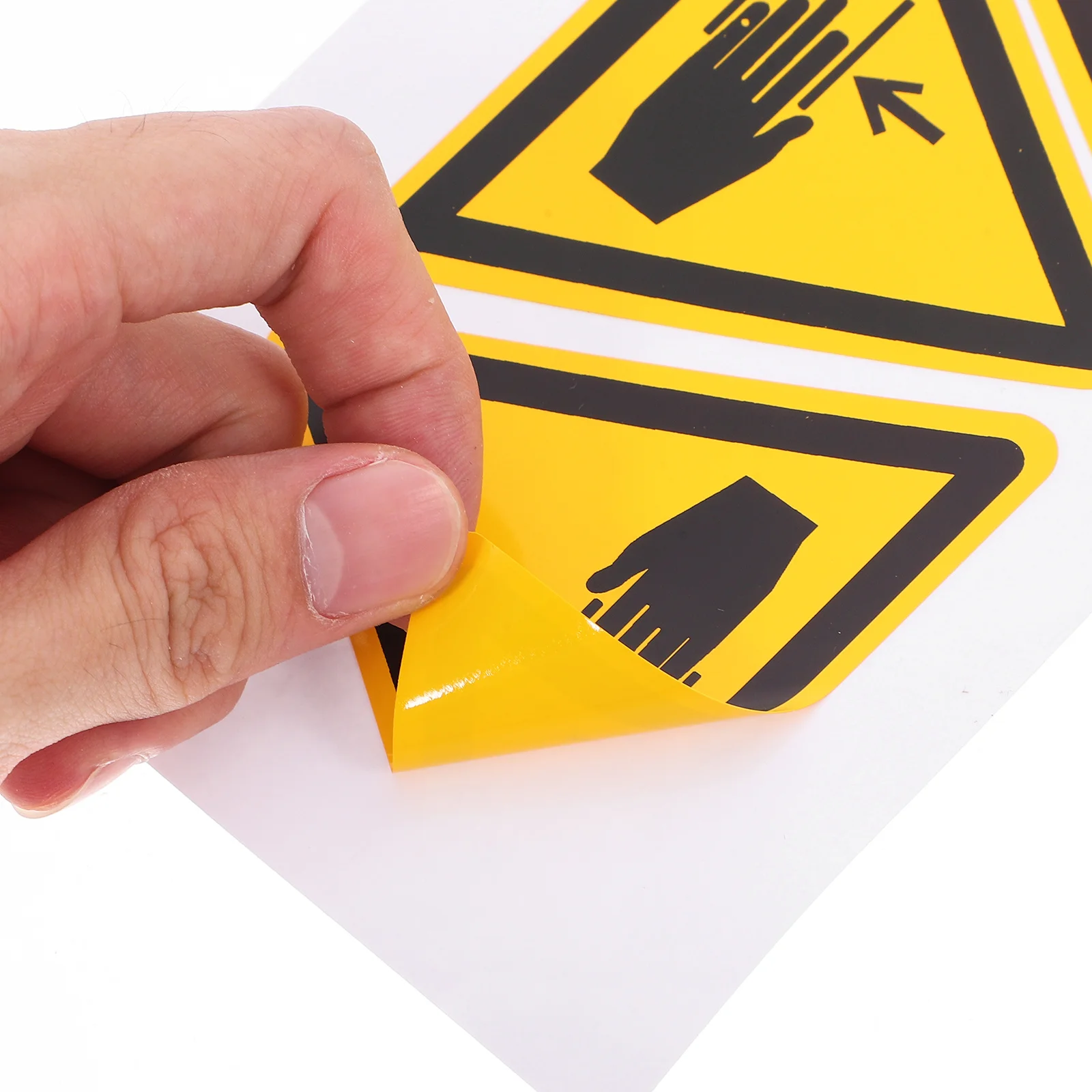 10 قطعة ملصقات تحذيرية ملصق أمان لموقع بناء المصنع شارات لاصقة متينة من مادة PVC ملصق علامة السلامة المرورية