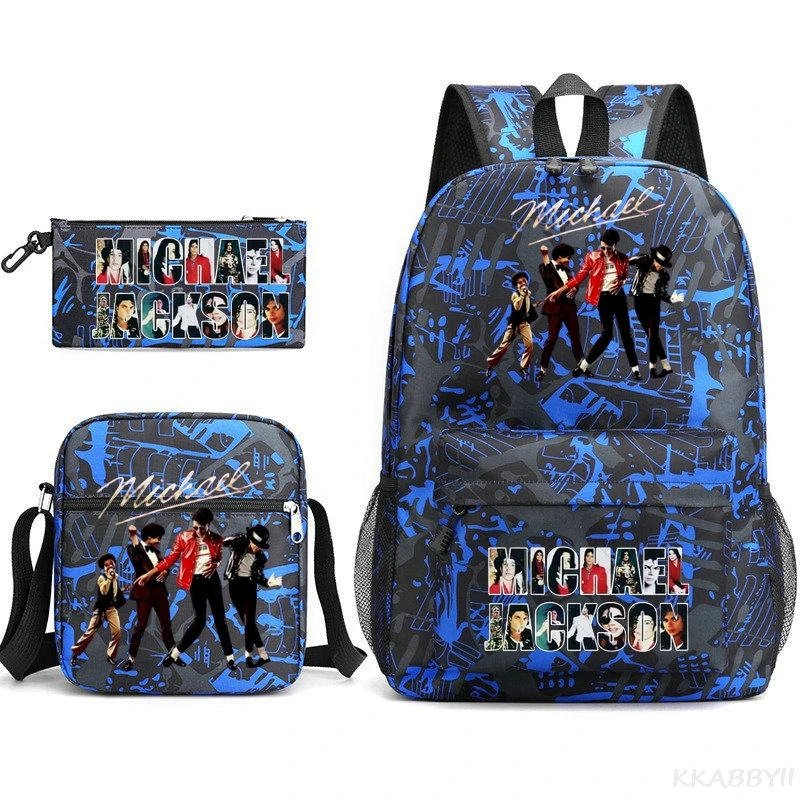 King of Pop Backpack Capacity 3pcs School Bags For Boys Girls Lightweight Women men Sports Casual Teens Laptop mochila infantil
