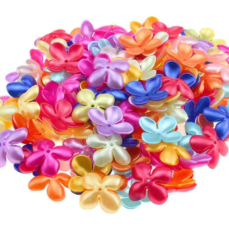 27MM Four Petal Flower Shape Decorative Clothing Acrylic Beads For Jewelry Making Necklaces Bracelets Diy Handmade Accessories