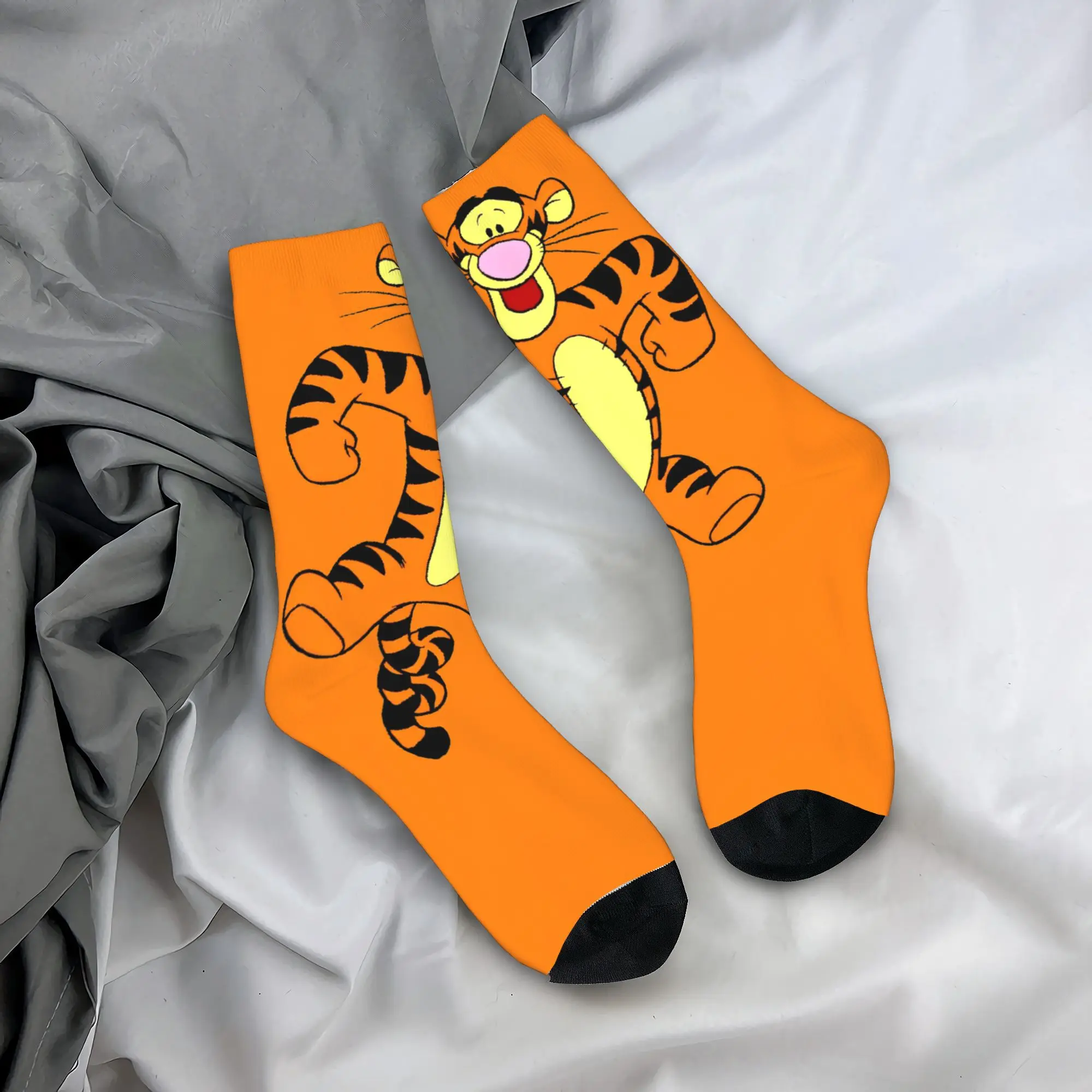 Men Women Winnie the Pooh tiger Socks Cute Funny Happy  Socks Harajuku Product Middle Tube Socks Wonderful Gifts