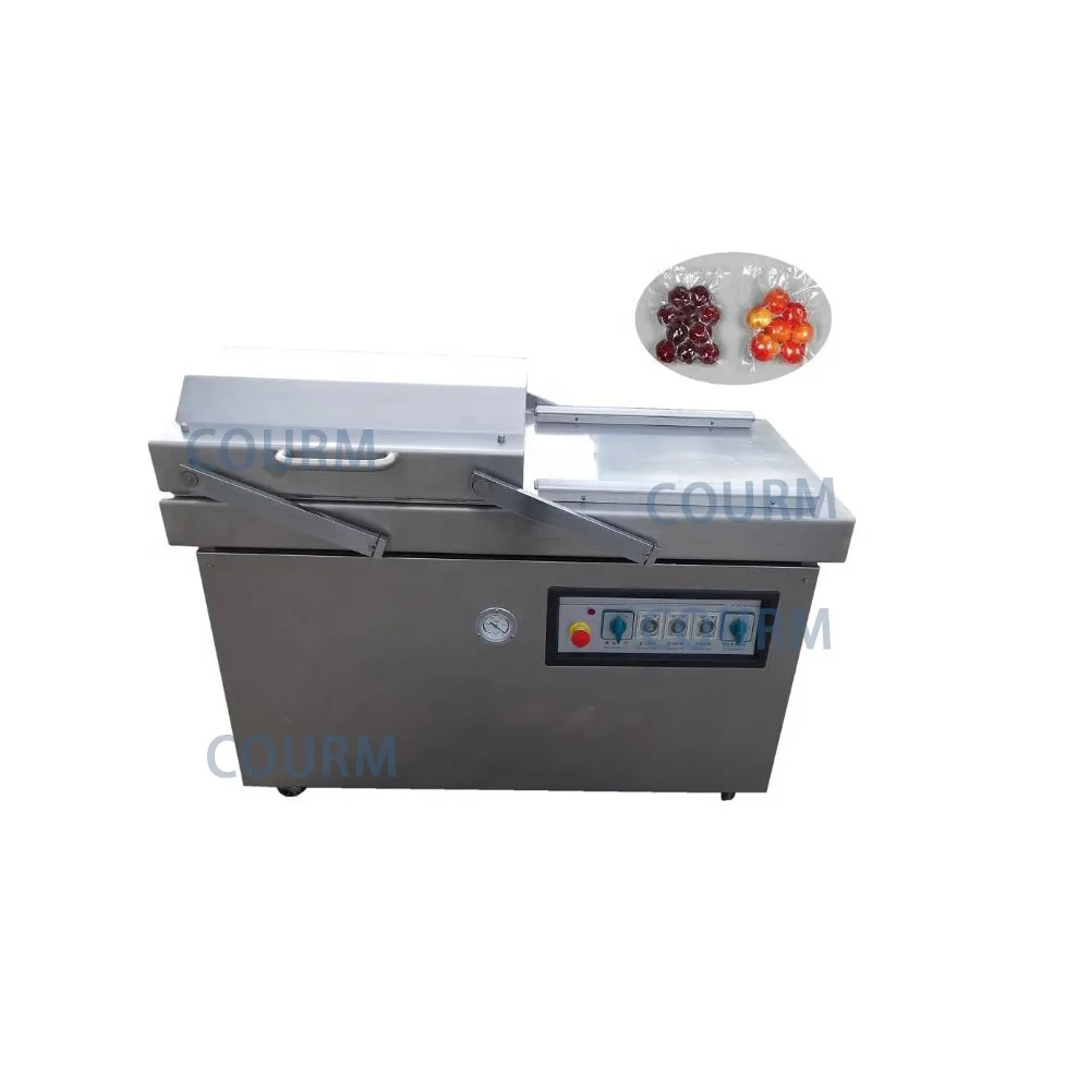 COURM Double Chamber Vacuum Packing Machine Seafood Salted Meat Dry Fish Pork Beef Rice Electric Driven New Condition