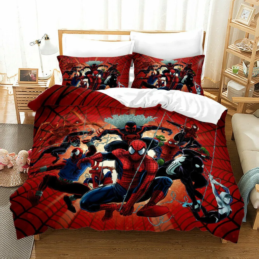 Spiderman Bedding Set Bed Cover Universal, The Avengers Duvet Cover Marvel Heroes Quilt Cover for Kids and Adults Modern Printed