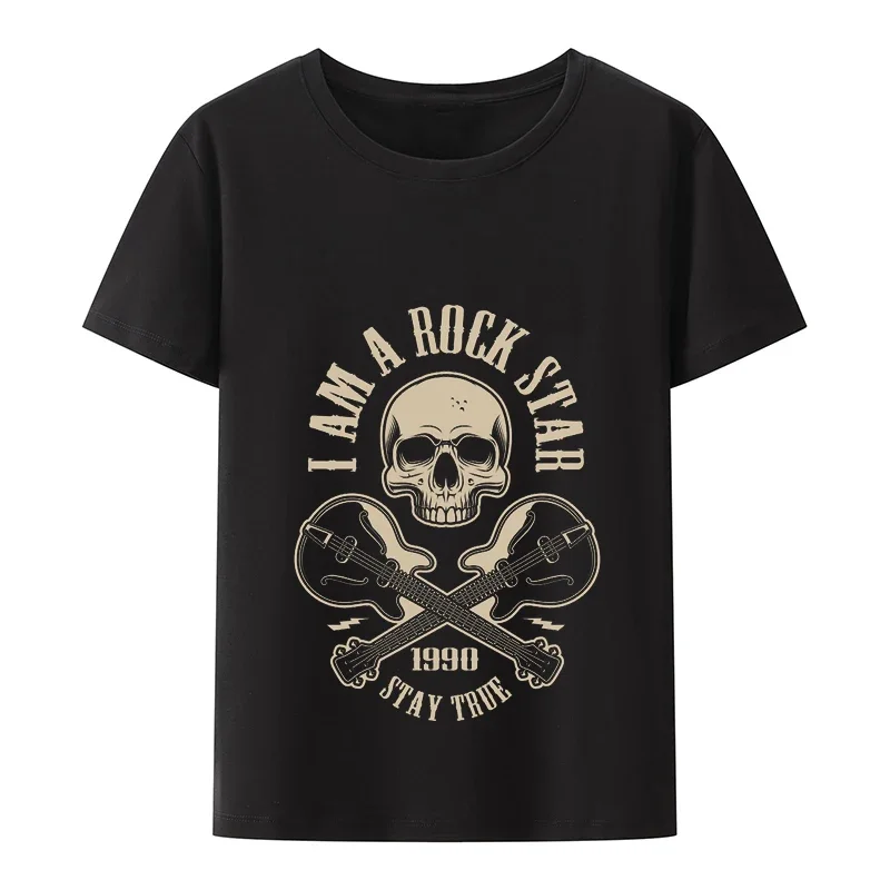 

I Am A Rock Star Vintage T Shirt Men Summer O-neck Gothic Graphic Tshirt Camisa Tops Unisex Harajuku T-shirt