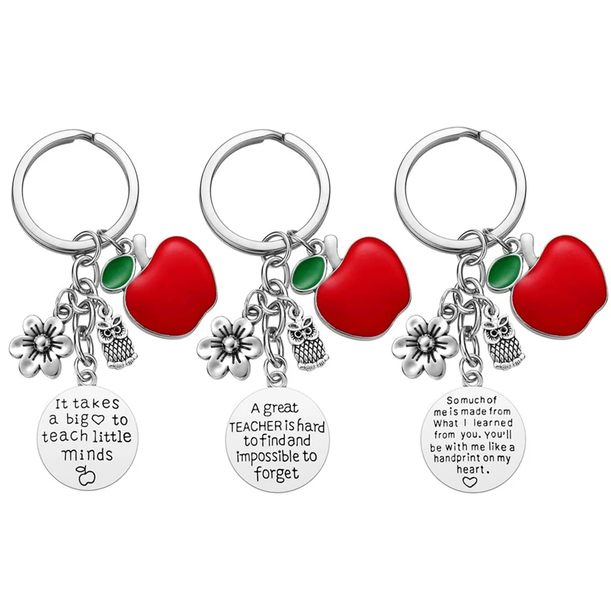 EF-6 peças chaveiro do professor para mulheres homens presentes de agradecimento do professor presente de agradecimento coração charme jóias chaveiros conjunto