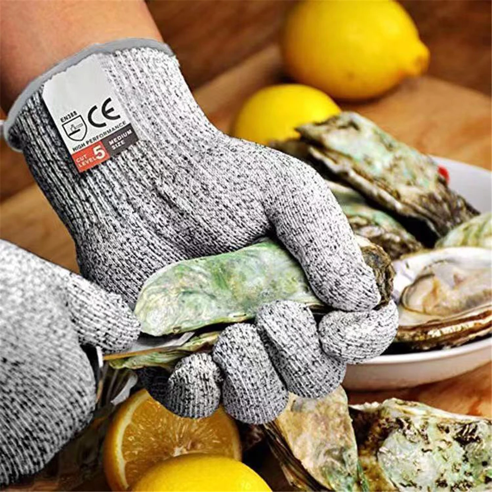 High-strength Grade Level 5 Protection Safety Anti Cut Gloves Kitchen Cut Resistant Gloves for Fish Meat Cutting Safety Gloves