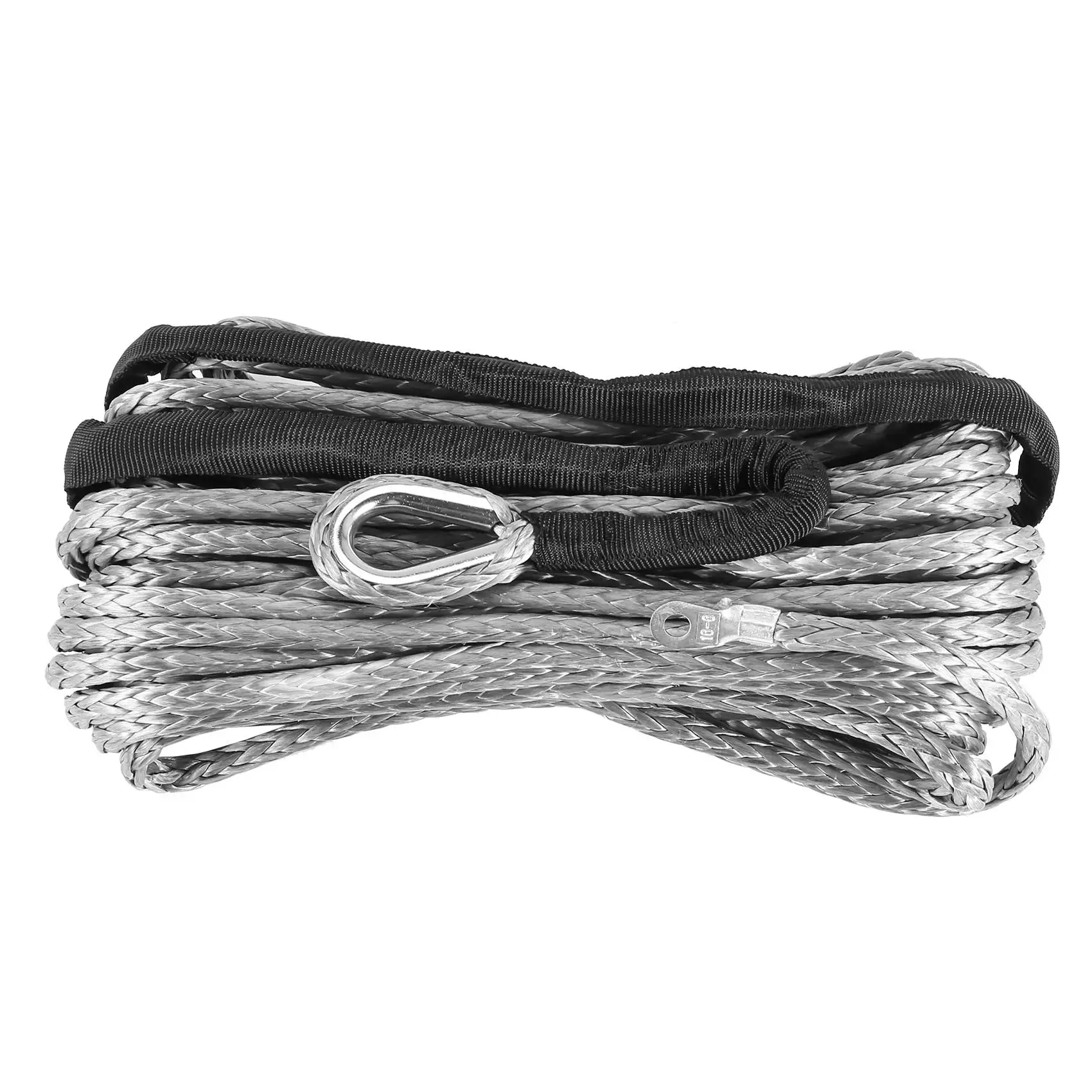 Synthetic Winch Rope, Grey1/4 x 50Ft Synthetic Winch Rope Line Cable for ATV SUV Truck Boat Winch