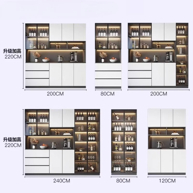 Station de Bar à café d'angle, organisateur de meubles pour casier à vin, accessoires de whisky, vitrine en verre avec portes en verre