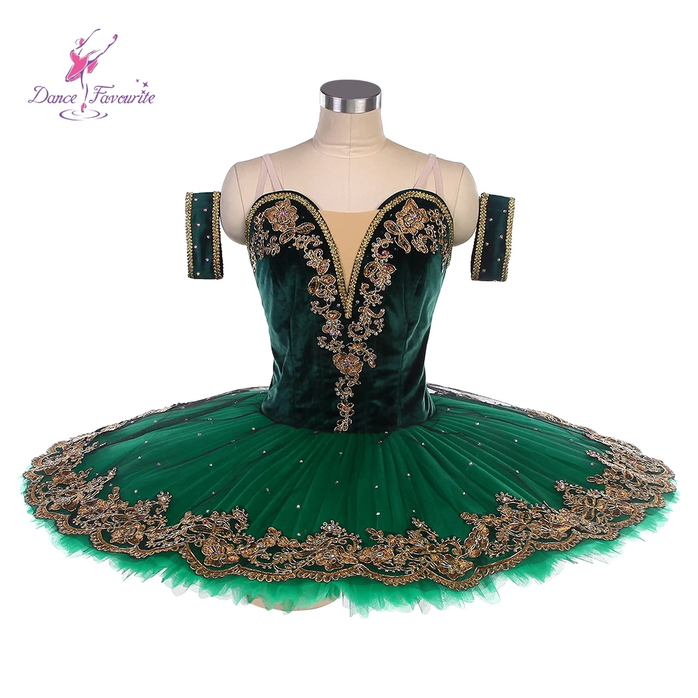 Green Velvet Bodice Ballet Costume Professional Performance Tutu YAGP Competition Ballet Tutu for Esmeralda variation B22099