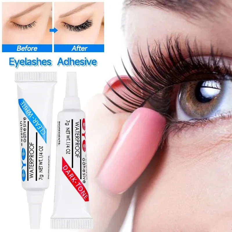 Pestañas postizas impermeables de secado rápido, pegamento de extensión de pestañas postizas de color blanco claro, adhesivo duradero, herramientas de maquillaje