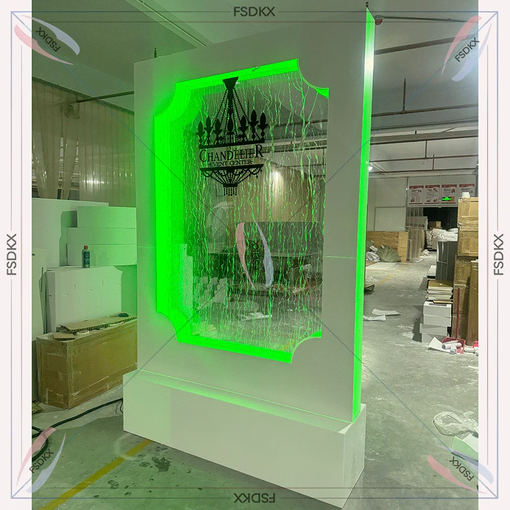 Unique Design Water Fountain Wedding Entrance Decoration Waterfall Welcome Sign