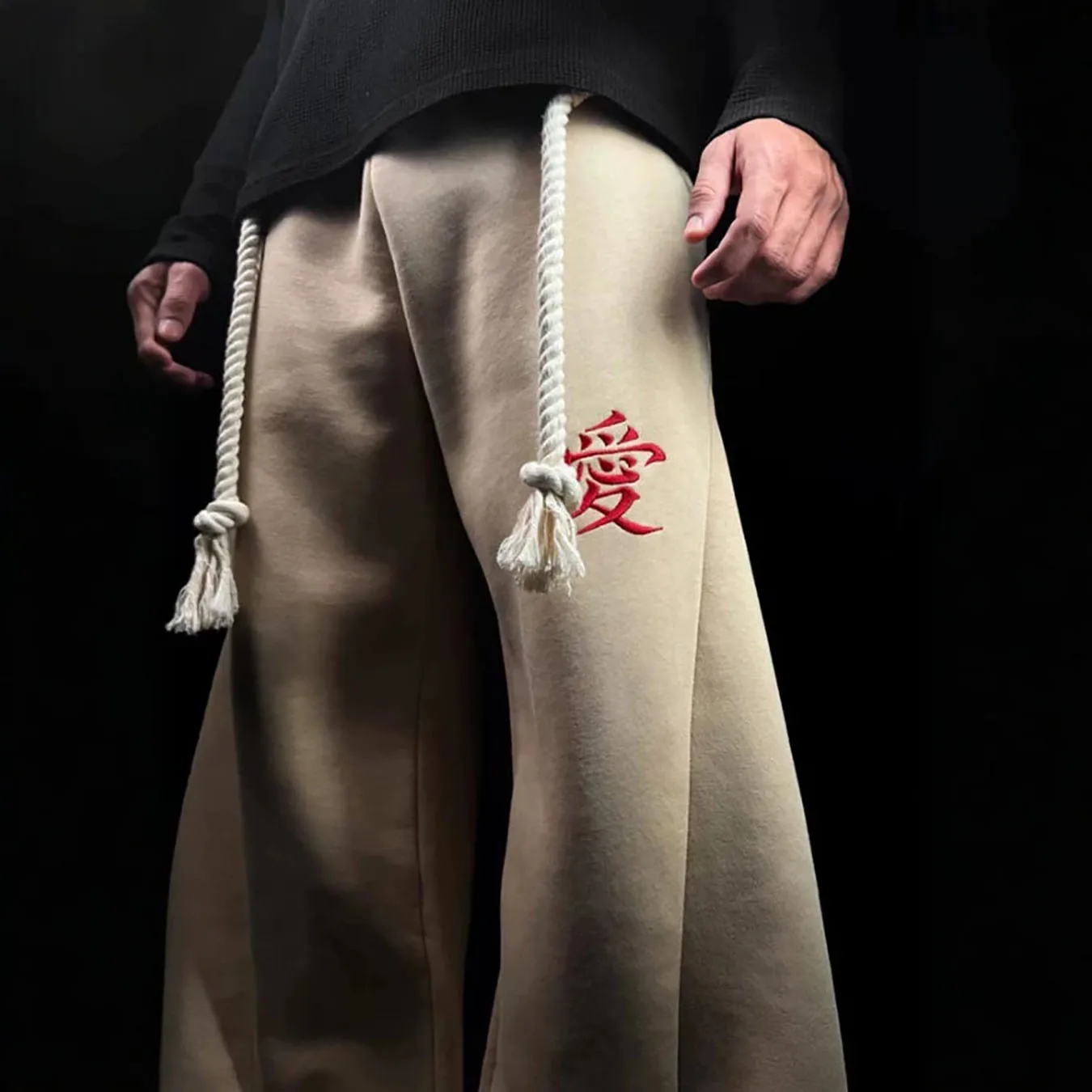 Autumn/Winter New Y2K Hip Hop Street Personalized Printed Drawstring Loose Casual Versatile Sports Pants