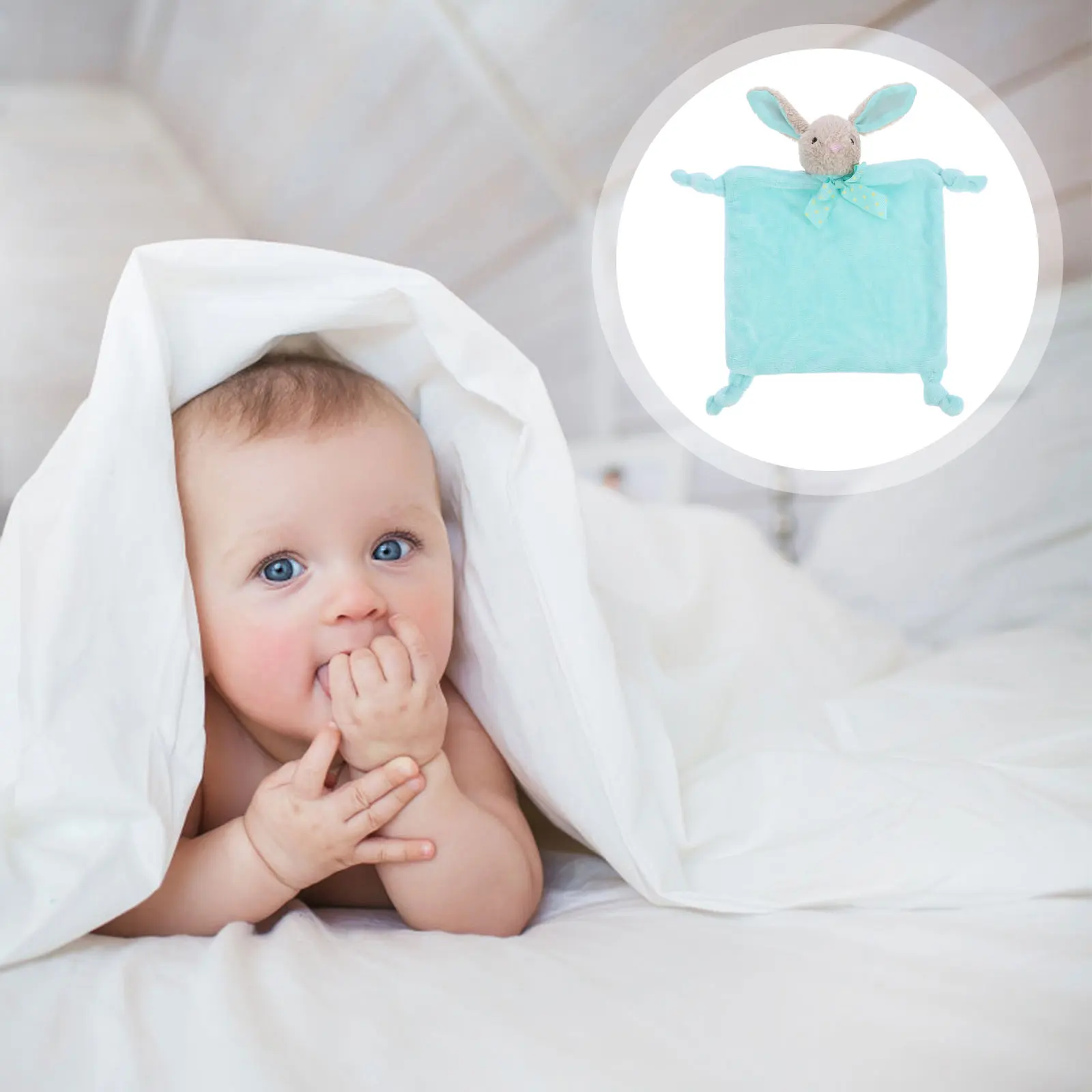 

Crystal Velvet Soothing Towel Baby Security Blanket Bunny Green Material Infant