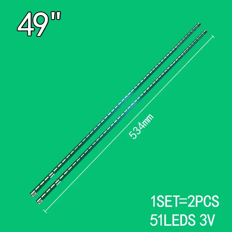 

2PCS 51LEDs 3V For LG 49" TV 49" V15.5 ART3 UD REV 0.3 6 L-Type R-Type 49UF6807 49UH600V 6916L-2297A 6916L-2298A LC490EGG FH M1