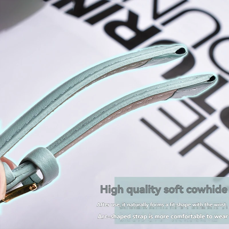 Zethydum Cowhide WatchBand 12mm 14mm 16mm 18mm 20mm Replacement Strap Ladies Quick release Bracelet for Casio Armani Tissot