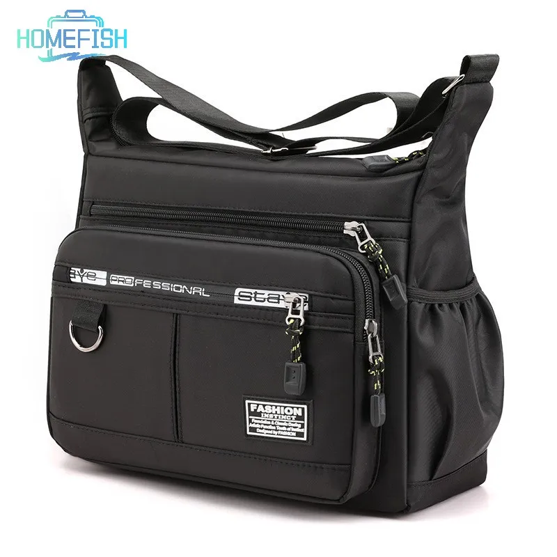 Design Oxford Shoulder Bag Large Capacity Men's Casual Multi-layer Pocket Fashion Single Shoulder Crossbody Luxury Messenger Bag