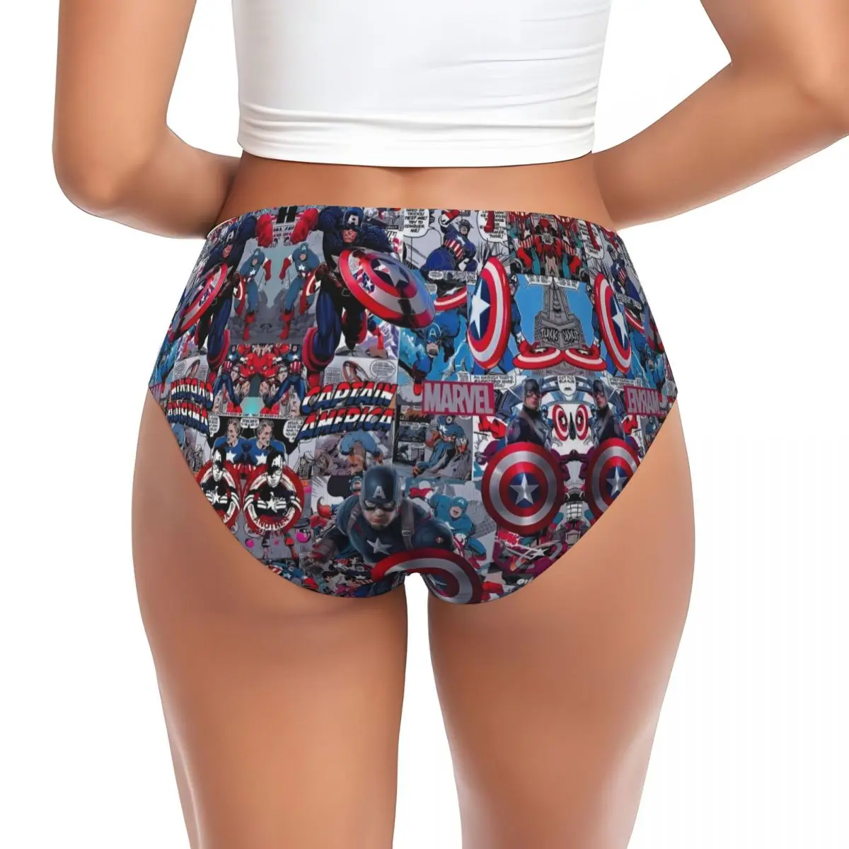 Короткие трусики из фильма «Капитан Америка» на заказ, женское дышащее эластичное классическое нижнее белье