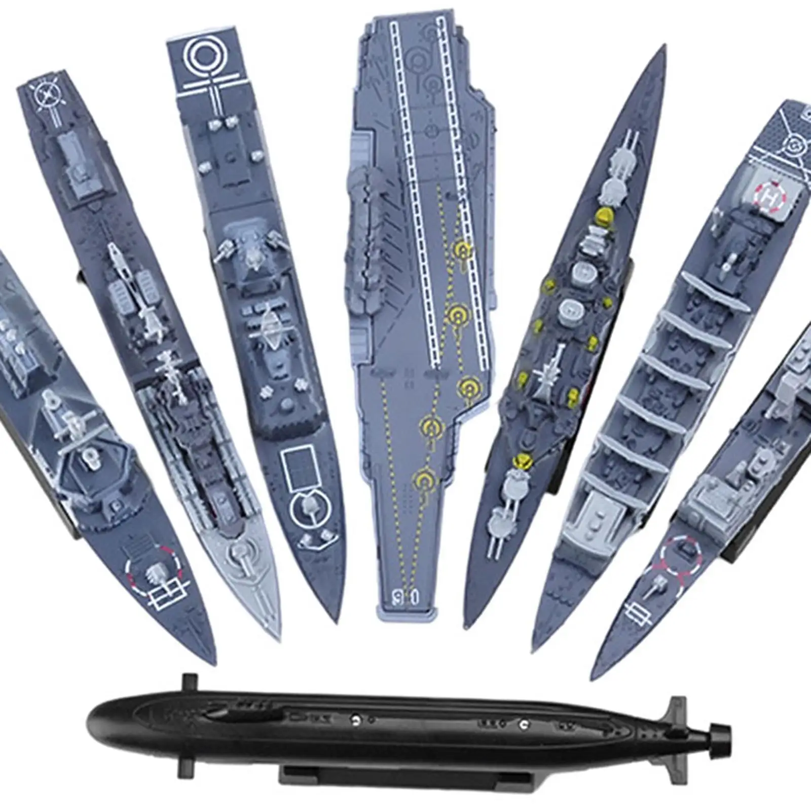 4D 8Pcs Assembled Chinese Liaoning Warship Model Toys Aircraft Boat for Military Enthusiast Handcrafted Warship Model Kit Gifts