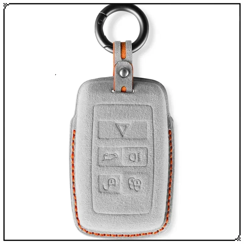 

For Landrover Range Rover Sport Defender Alcantara Fur Stereo Key Bag Car Remote Control Key Case Accessories Auto Parts New