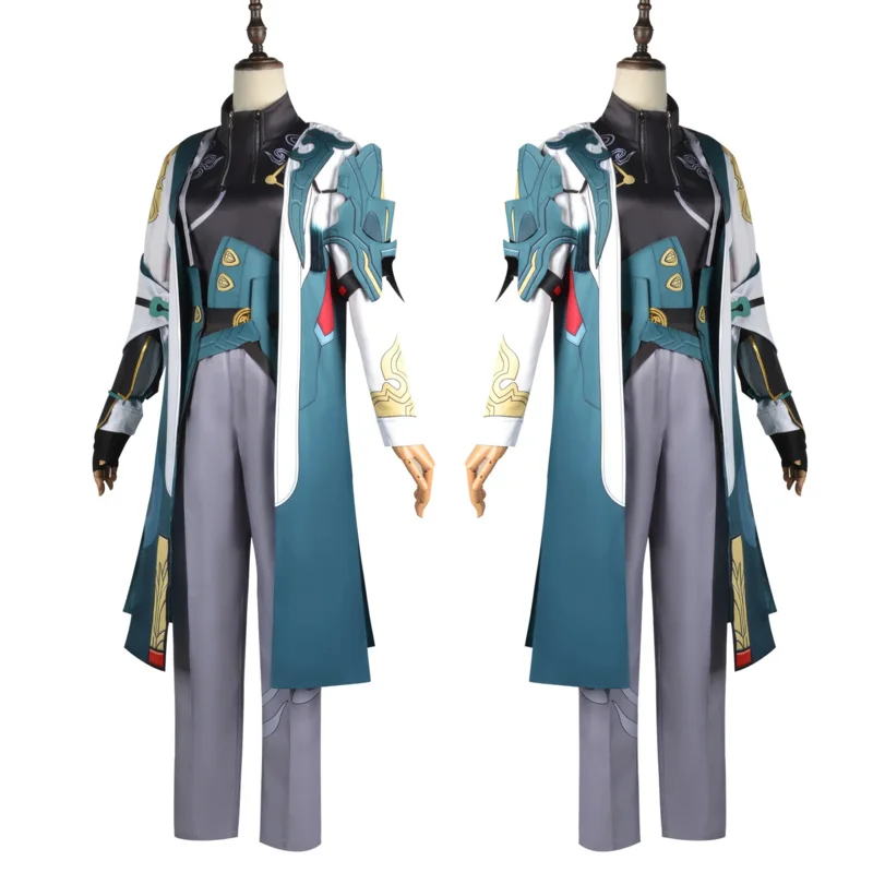 Game Honkai Star Rail Cosplay Dan Heng Cosplay Costumes Wig Earrings Set Handsome Uniform Halloween Party Role Play Outfit Men