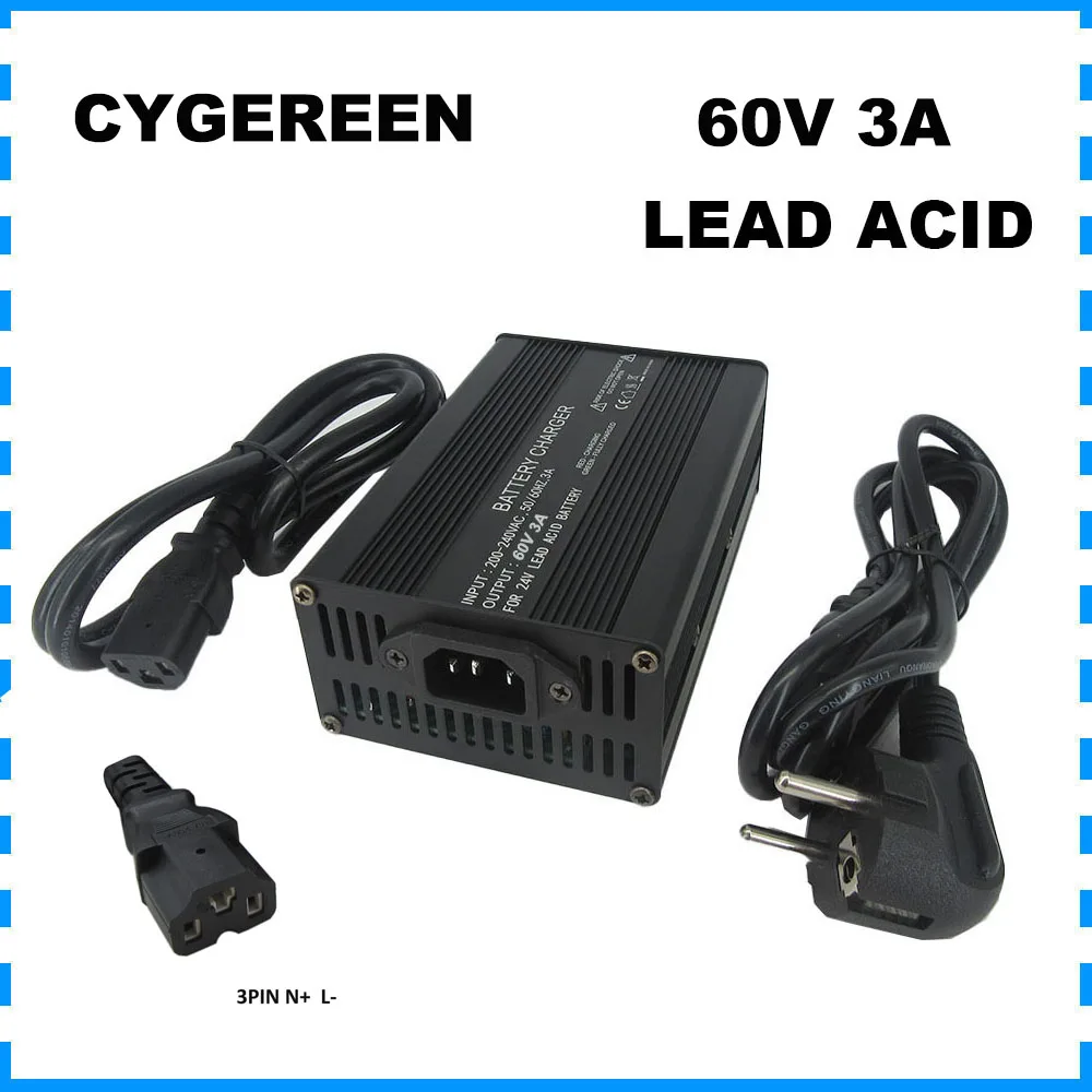 60 Volt 3A Blei-Säure-Schnellladegerät 60V RV Golf Cart 20AH Batterie Smart-Ladegerät 73,5V 12V*5 Aluminiumgehäuse