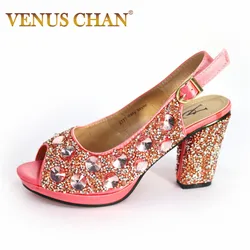 Newest Sexy Pumps Summer Sandals Mules Toe Women Pumps Woman Party Shoes Wedding Pumps Women Shoes Decorated with Rhinestone