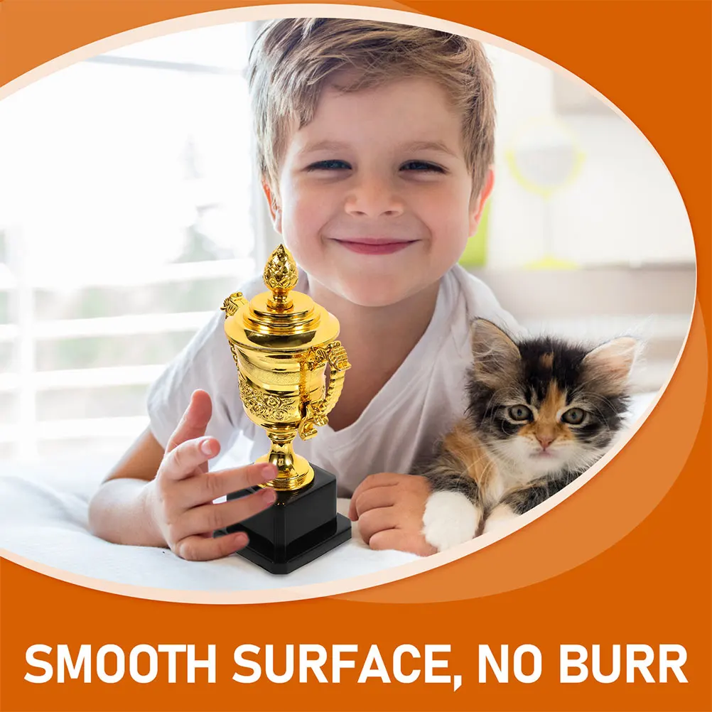 

2pcs Golden Mini Trophy Delicate Zinc Alloy Kids Prize Plastic Trophies Awards for Competition Team Sports Commemorative