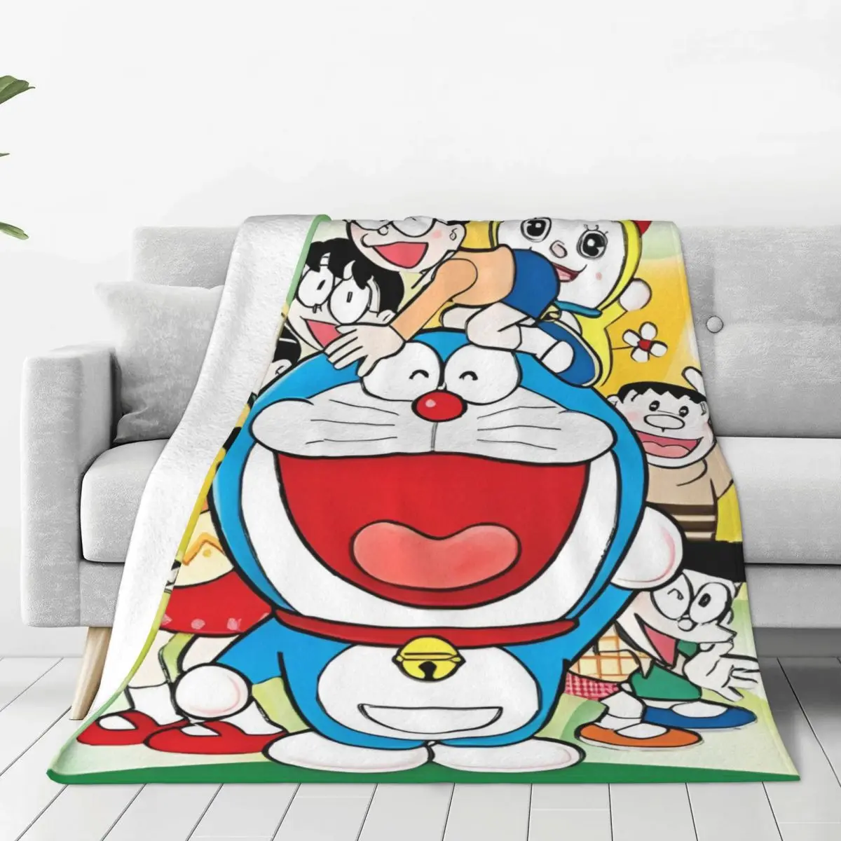 Cartoon D-Doraemon Flannel Blanket Super Warm Bedding Throws for Home Decor Decorative Fluffy Bedspread Sofa Bed Cover