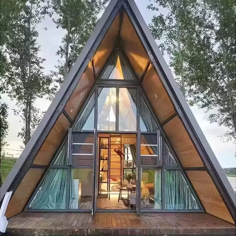 Portable Triangle Cabin, Foldable Design, No Foundation Needed, Ideal for Glamping Business, 10 Units Bulk Price