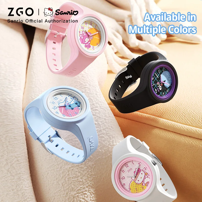 ZGO x Cinnamoroll kids watch for girls, Silicone watch strap, Sports waterproof watch, birthday gift 877