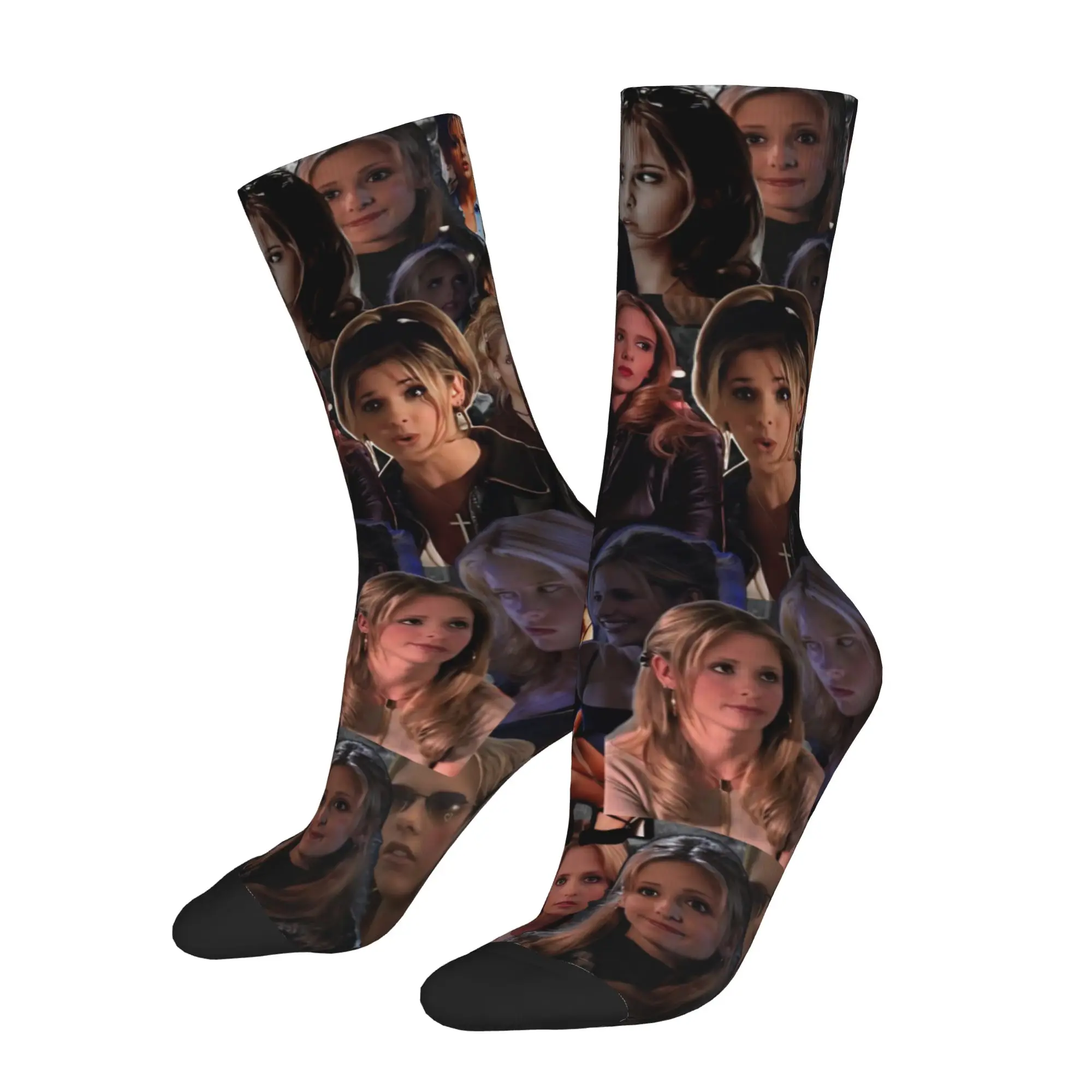 Buffy the Vampire Slayer Socks Men Women  Happy Horror Movie Socks Harajuku Spring Summer Autumn Winter Middle Tube Socks Gift