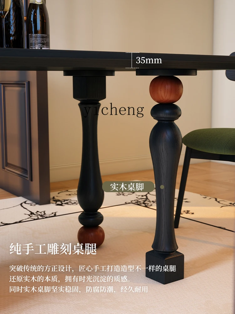 TWR Solid Wood Dining Table Small Apartment White Ash Wood High-End Rectangular Storage Dining Table
