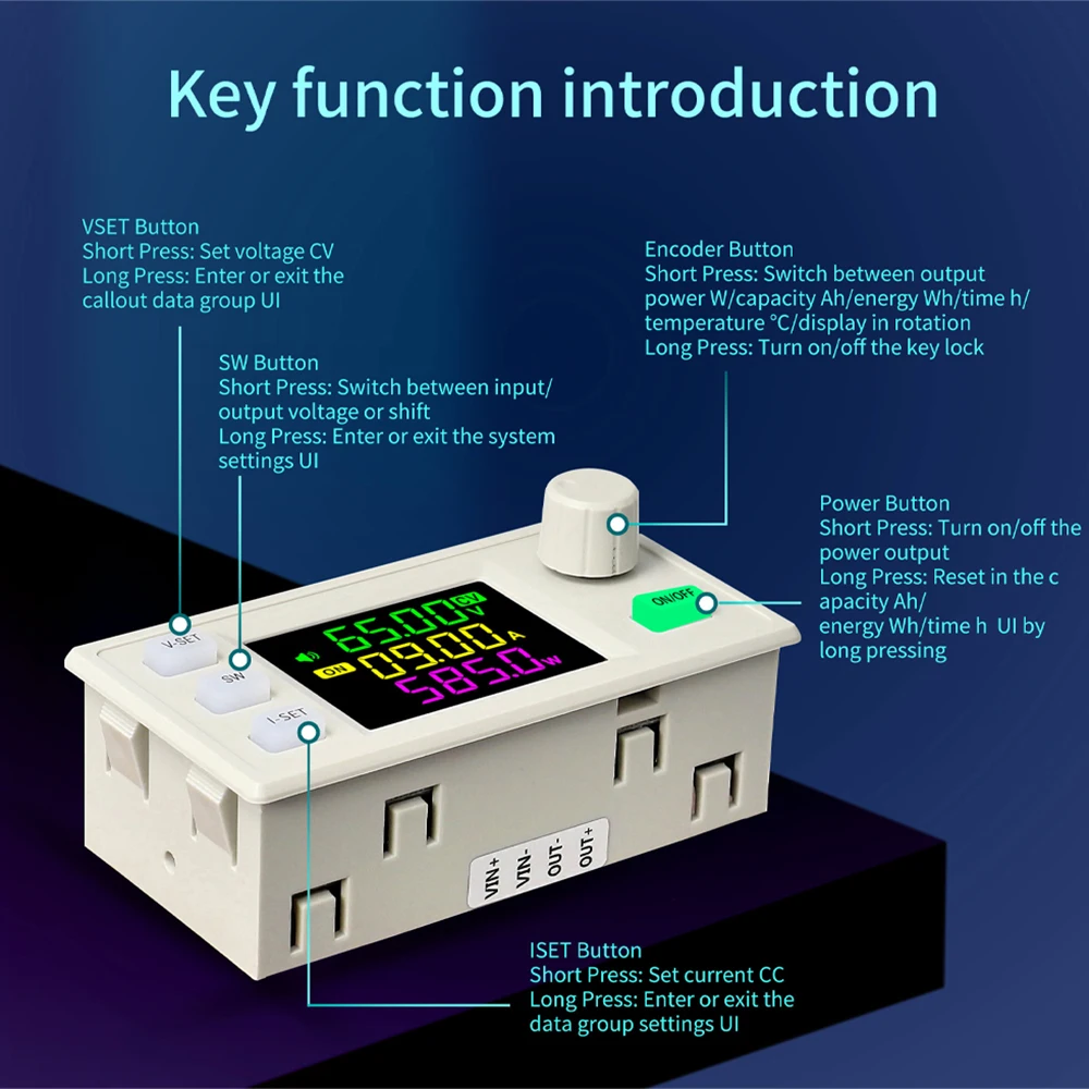 XY7025 CNC DC Adjustable Buck Power Supply Voltage Regulator Constant Voltage Constant Current Module 25A/1750W