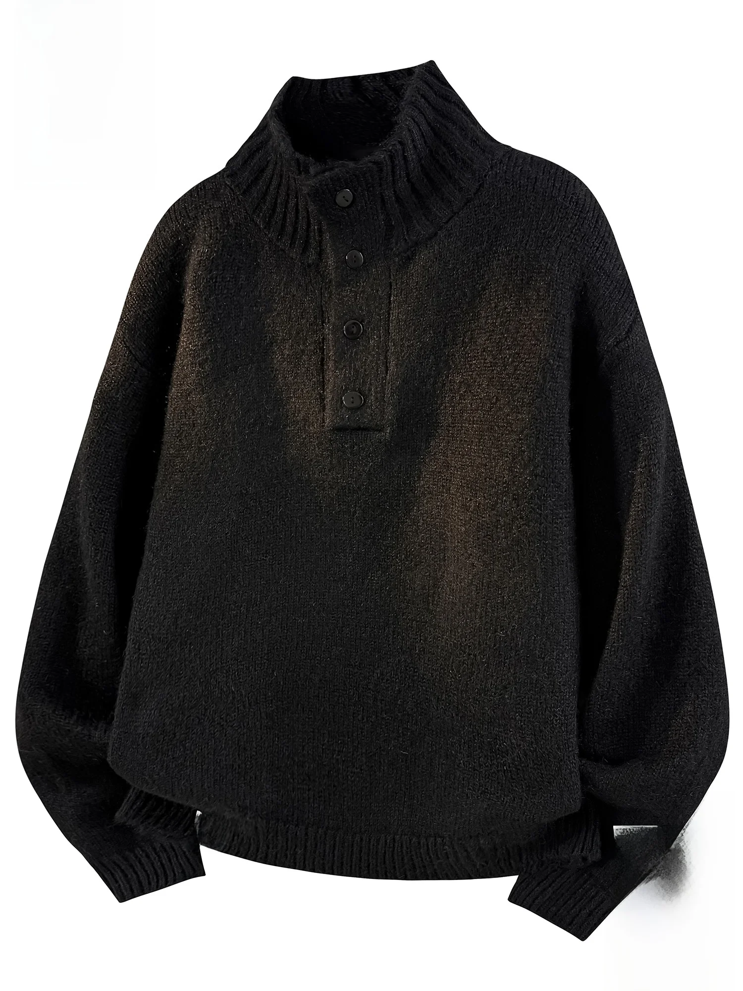 

PaulFrank Lazy Sle High Collar Knitted Sweater Men's Winter Casual Loose New Warm Sweater Soft Comfortable Polyester Blend