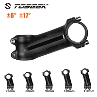 Toseek MTB Power-tirón de manillar de bicicleta de aluminio ultraligero, vástago de bicicleta de montaña de carretera de 6/17 grados, 60/70/80/90/100/110/120mm