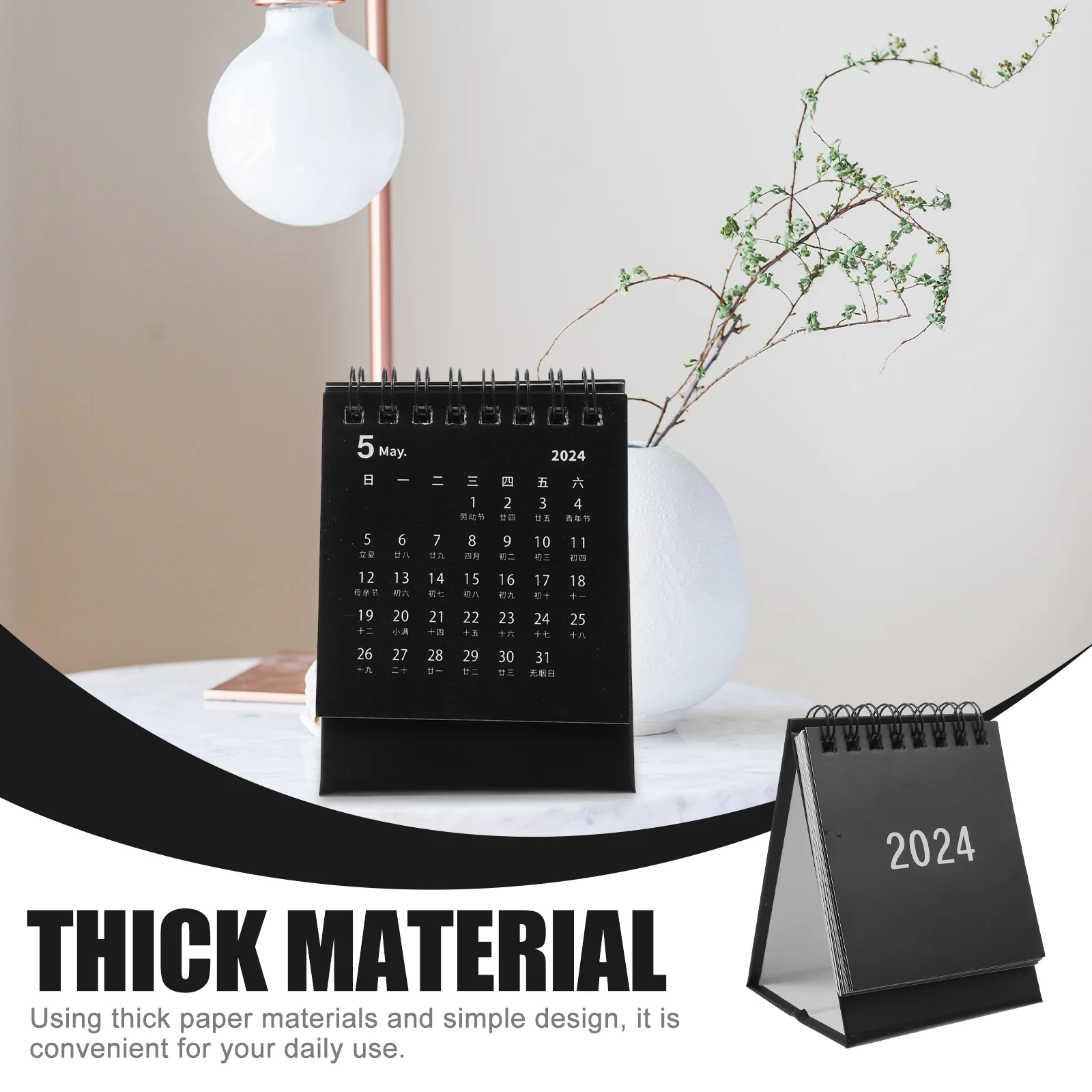 1 PCS 2024 Mini Desk Calendar White Planner 2023 Dec 2024 Compact Personalized Motivational Mini Diary for Desk