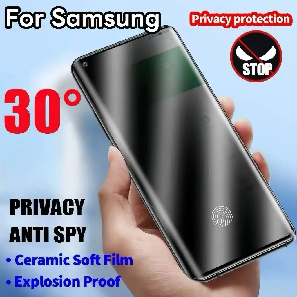 Ceramic Privacy Screen Saver For Samsung Galaxy S21 S20 S22 S23 S24 Ultra FE Note 20 9 8 10 S9 S10 Plus Anti Spy Film