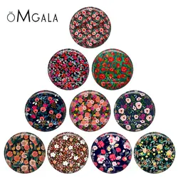Colorful Flower Background Illustrations 12mm/14mm/16mm/18mm/20mm/25mm Round photo glass cabochon demo flat back Making findings